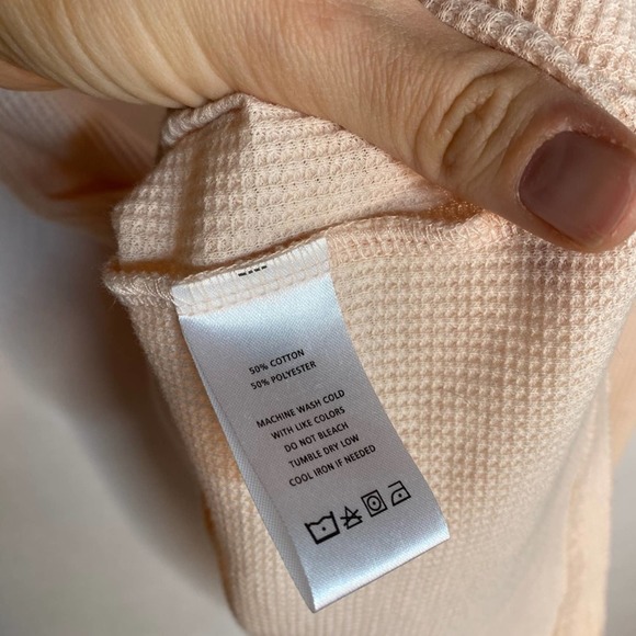 Lilla P Quarter Sleeve V-Neck Casual Thermal Top Pastel‎ Pink Extra Small - Picture 7 of 9